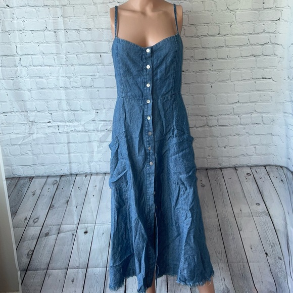 Mumu Blue Dresses & Skirts - Mumu Blue Blue Button Down Jean Dress size M